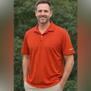Nike Golf Short Sleeve Sphere Dry men’s polo shirt size medium Burnt Orange